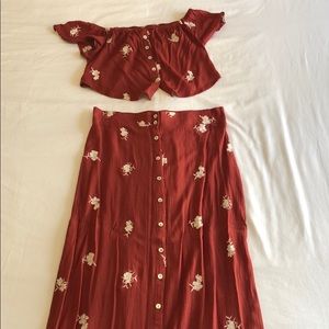 Two piece - off the shoulder top with long skirt